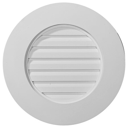 Ekena Millwork Plain Round Gable Vent Louver, w/ Wide Trim, Functional, 27"W x 27"H x 1 1/4"P GVRO27F